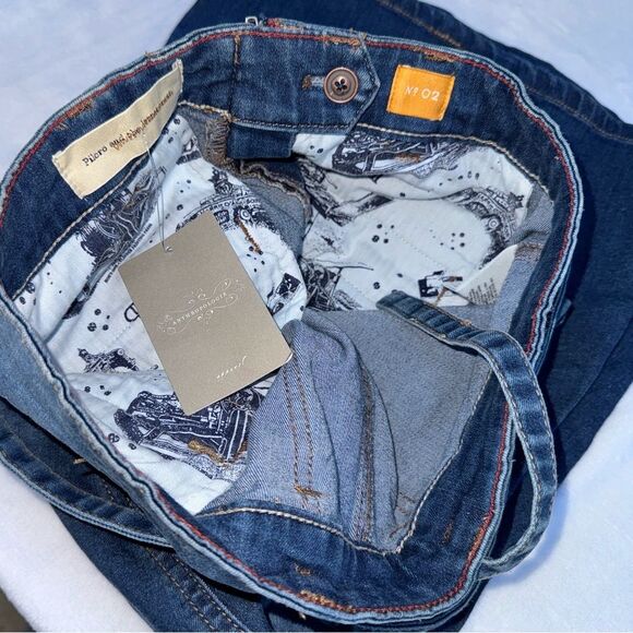 Anthropologie Pilcro and the Letterpress Distressed Denim Midi Skirt Size 2 - Picture 7 of 12